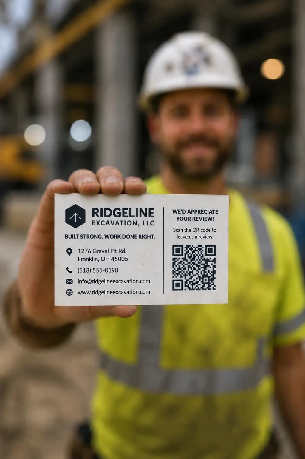 BriteKind QR on a home services invoice for private customer feedback