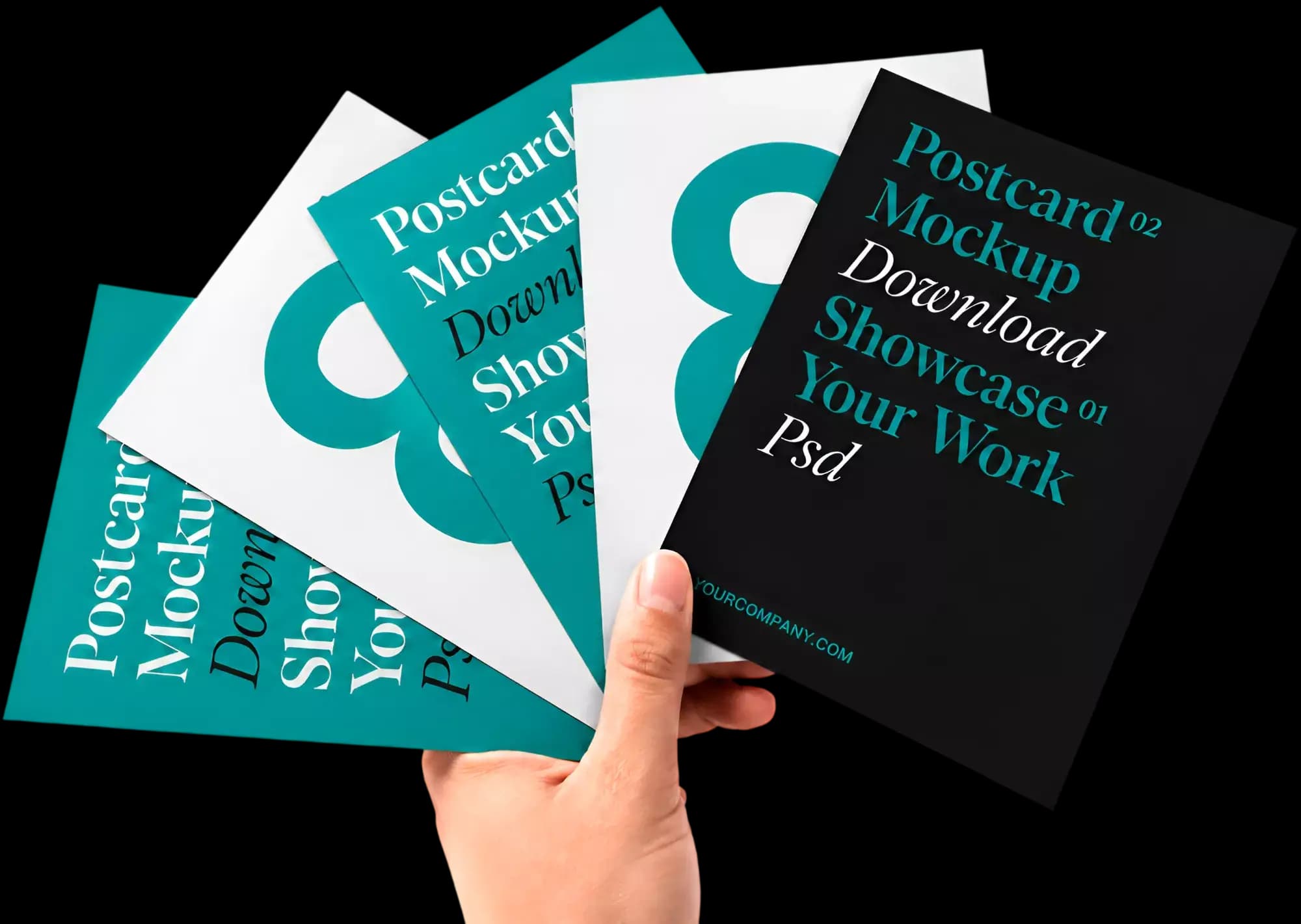 Hand holding personalized B2B postcards