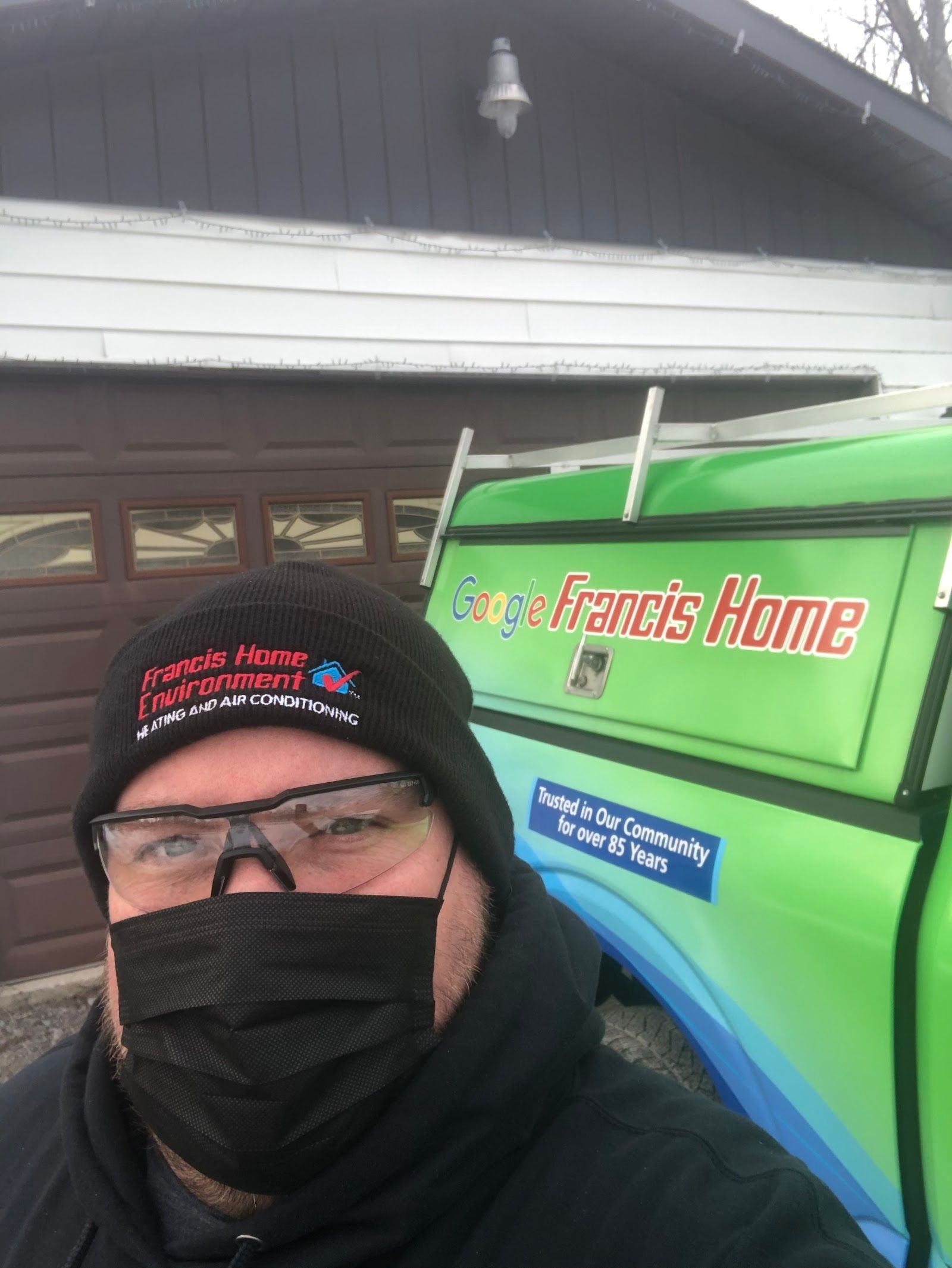 Home services team at a customer job site