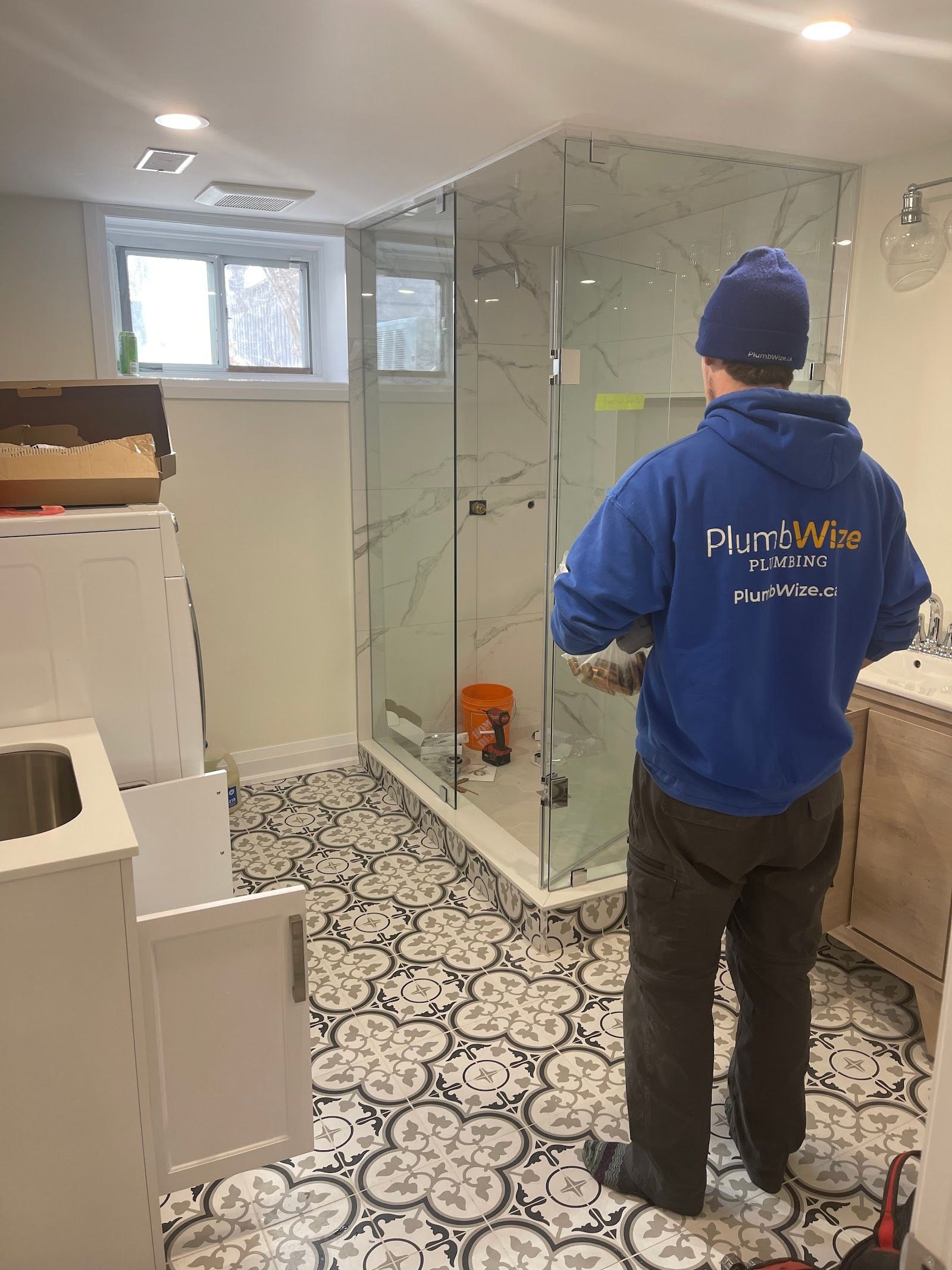 Home services team at a customer job site