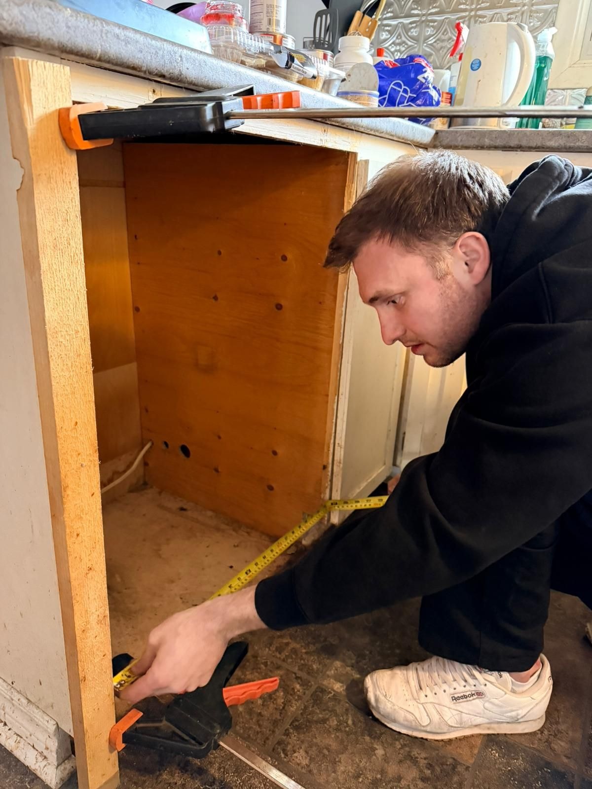 Home services team at a customer job site