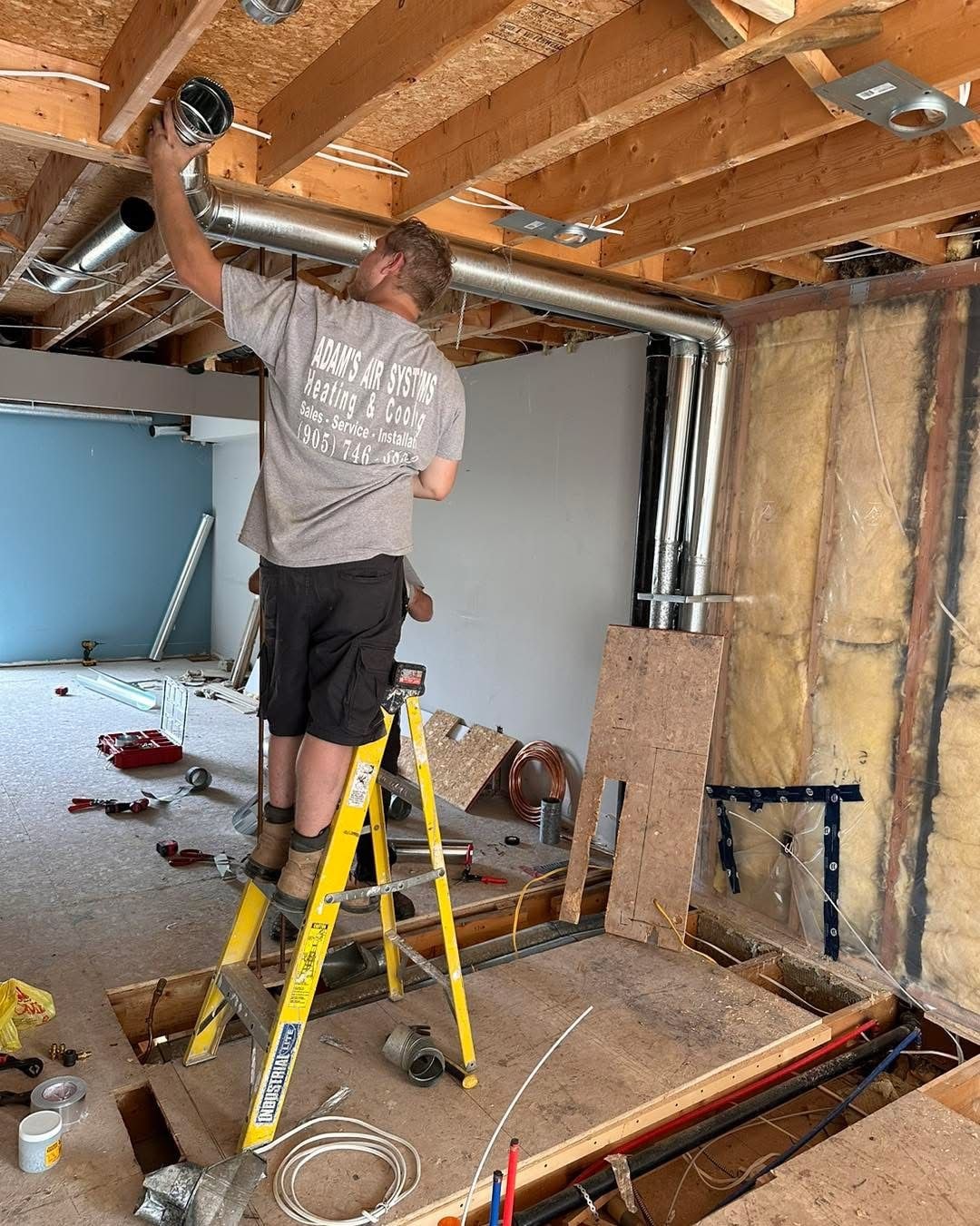 Home services team at a customer job site