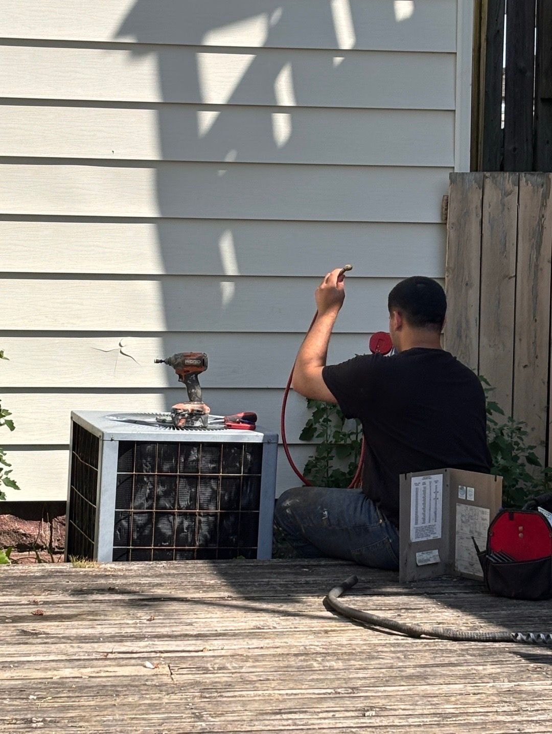 Home services team at a customer job site