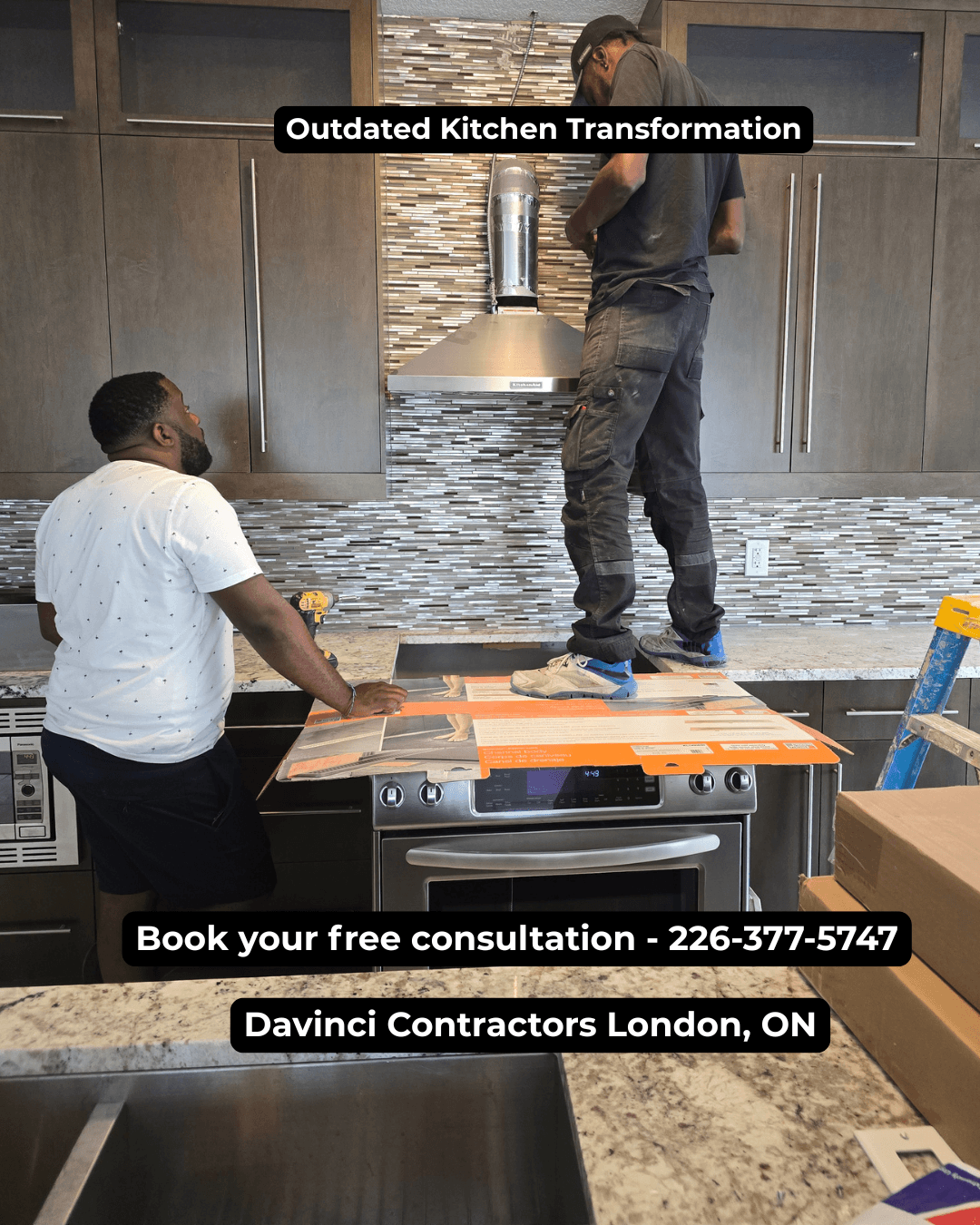 Home services team at a customer job site