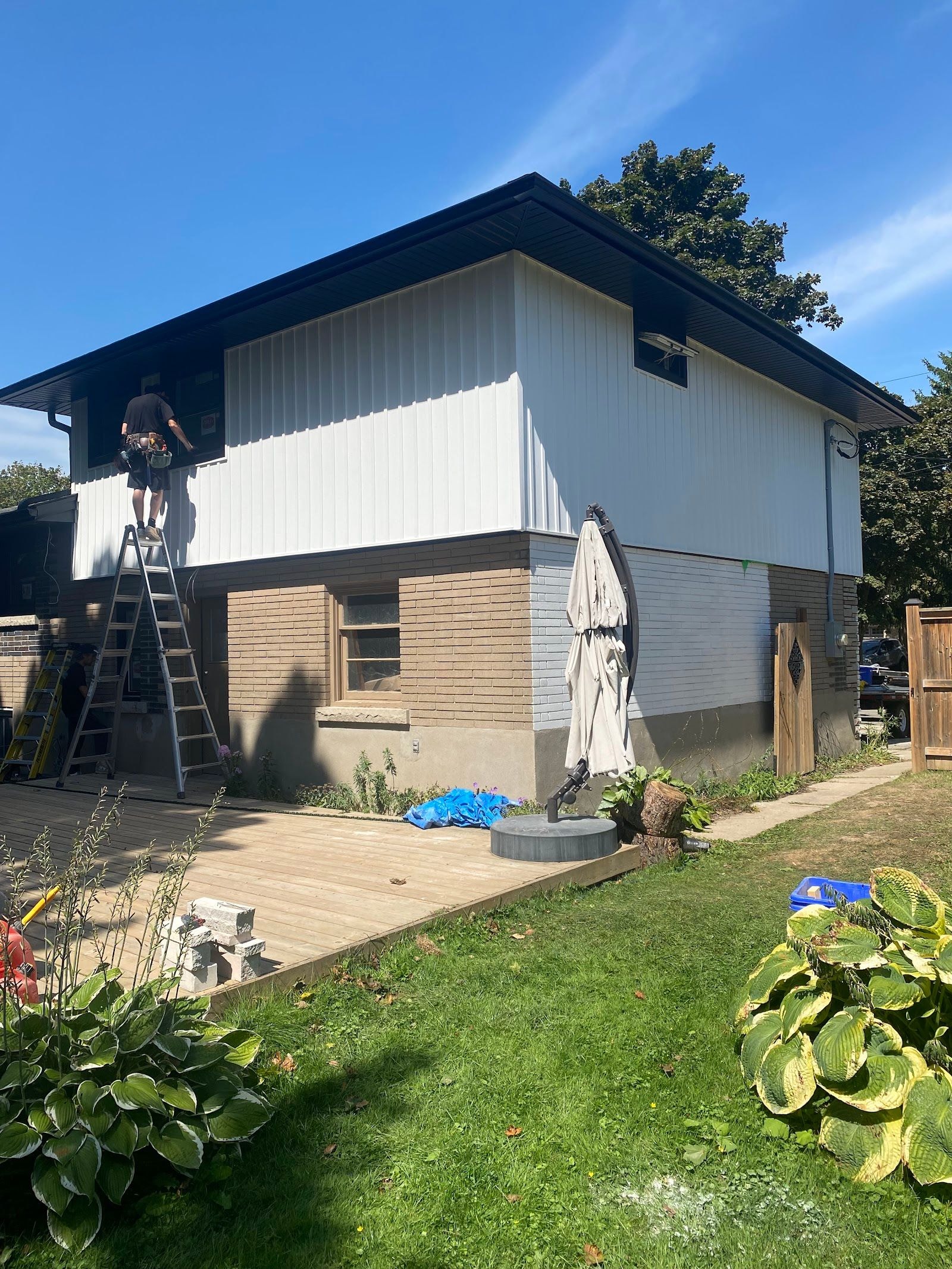 Home services team at a customer job site