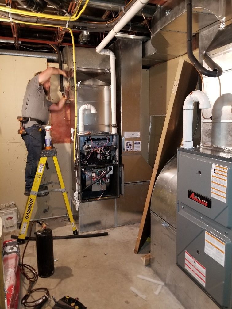 Home services team at a customer job site