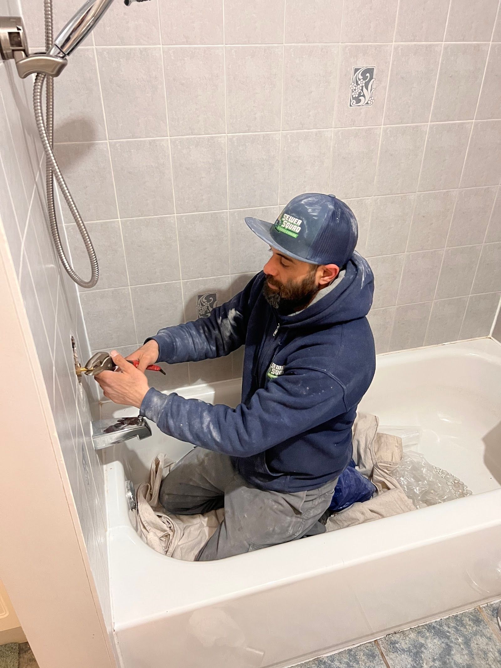 Home services team at a customer job site