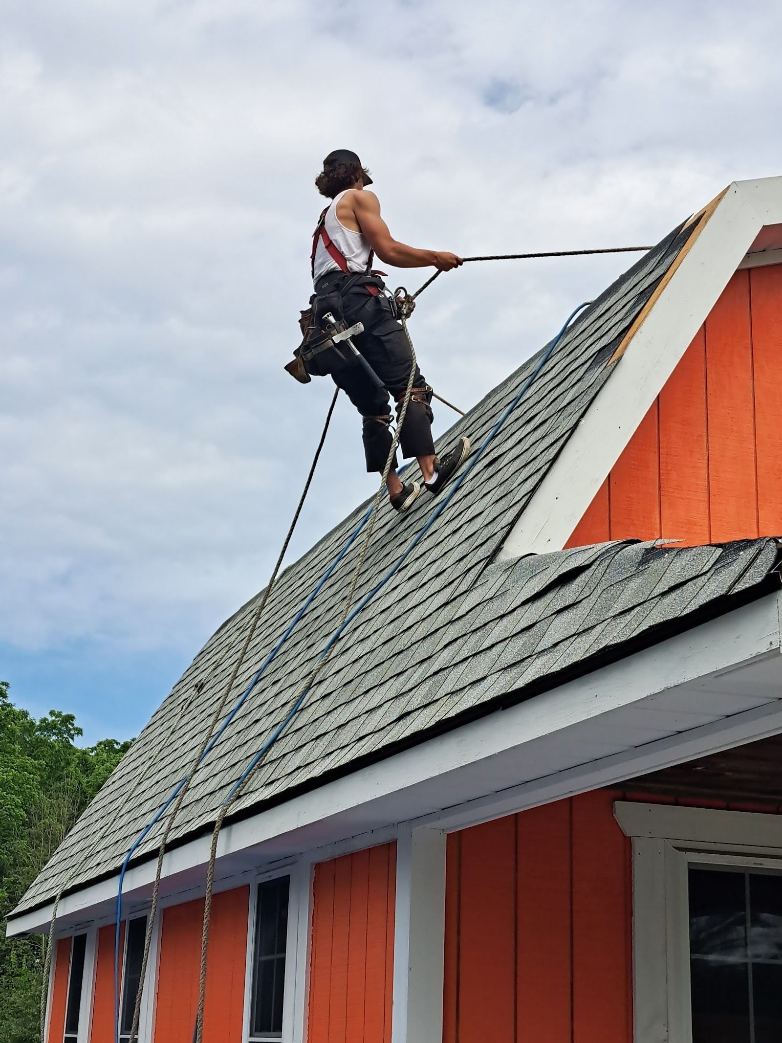 Home services team at a customer job site