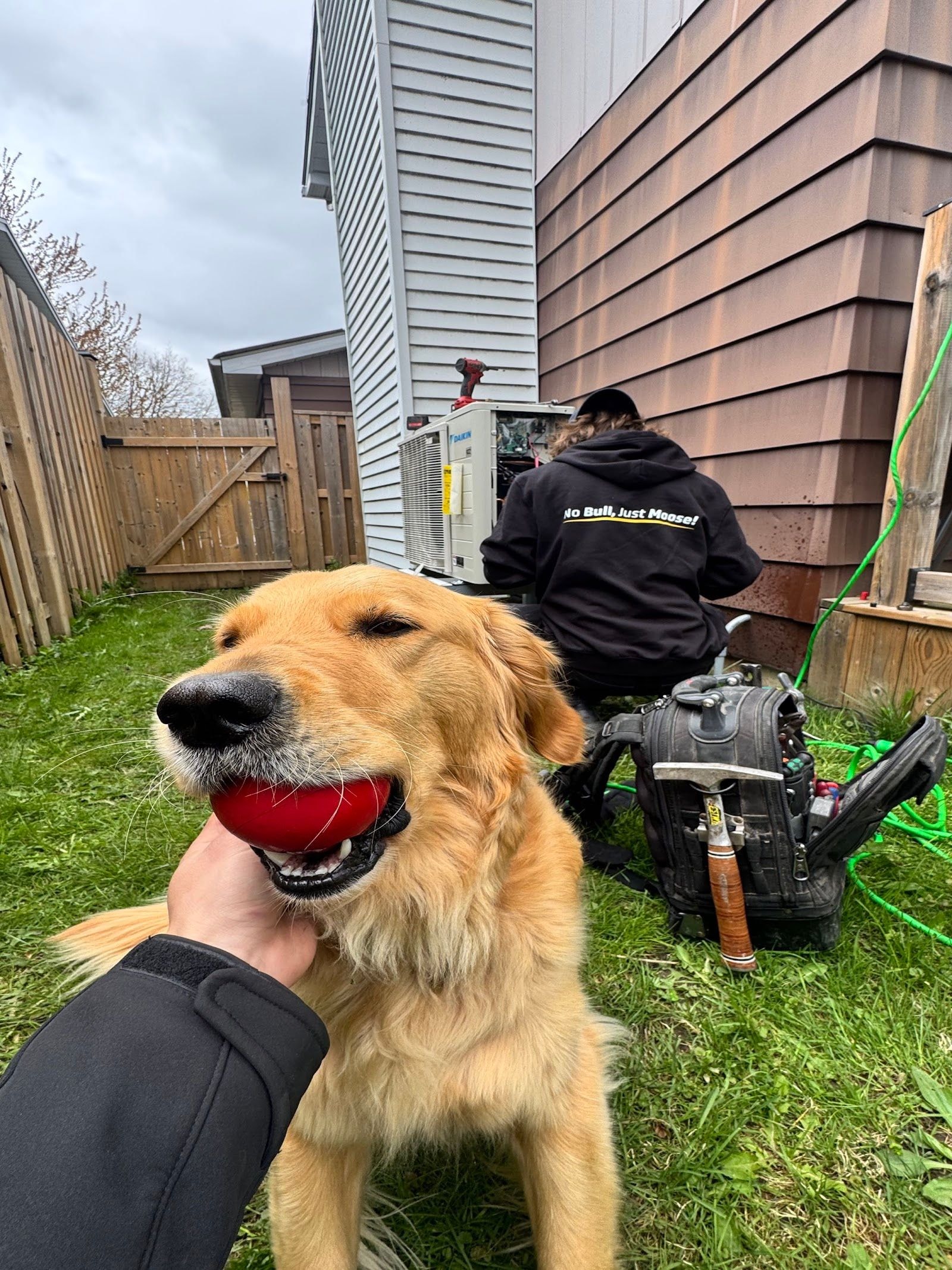 Home services team at a customer job site